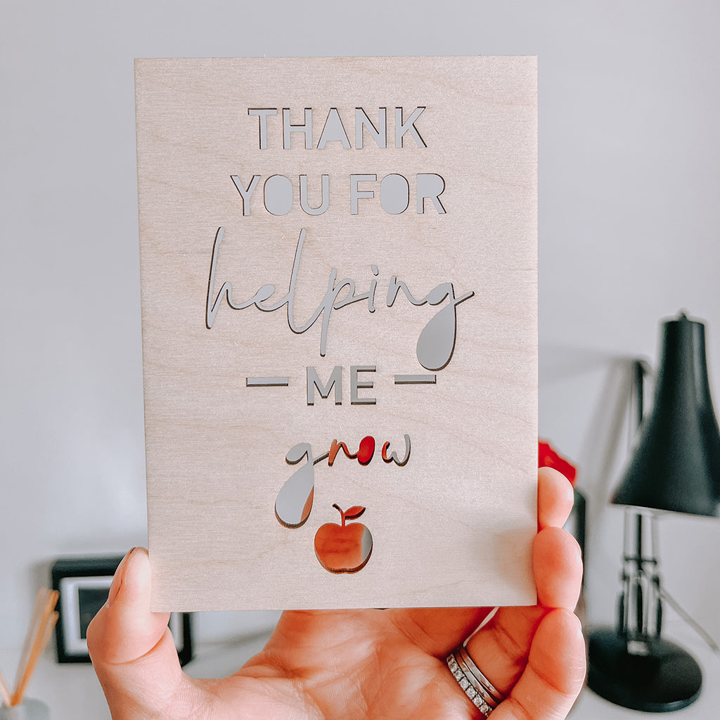 Thank You for Helping Me Grow Postcard Personalised