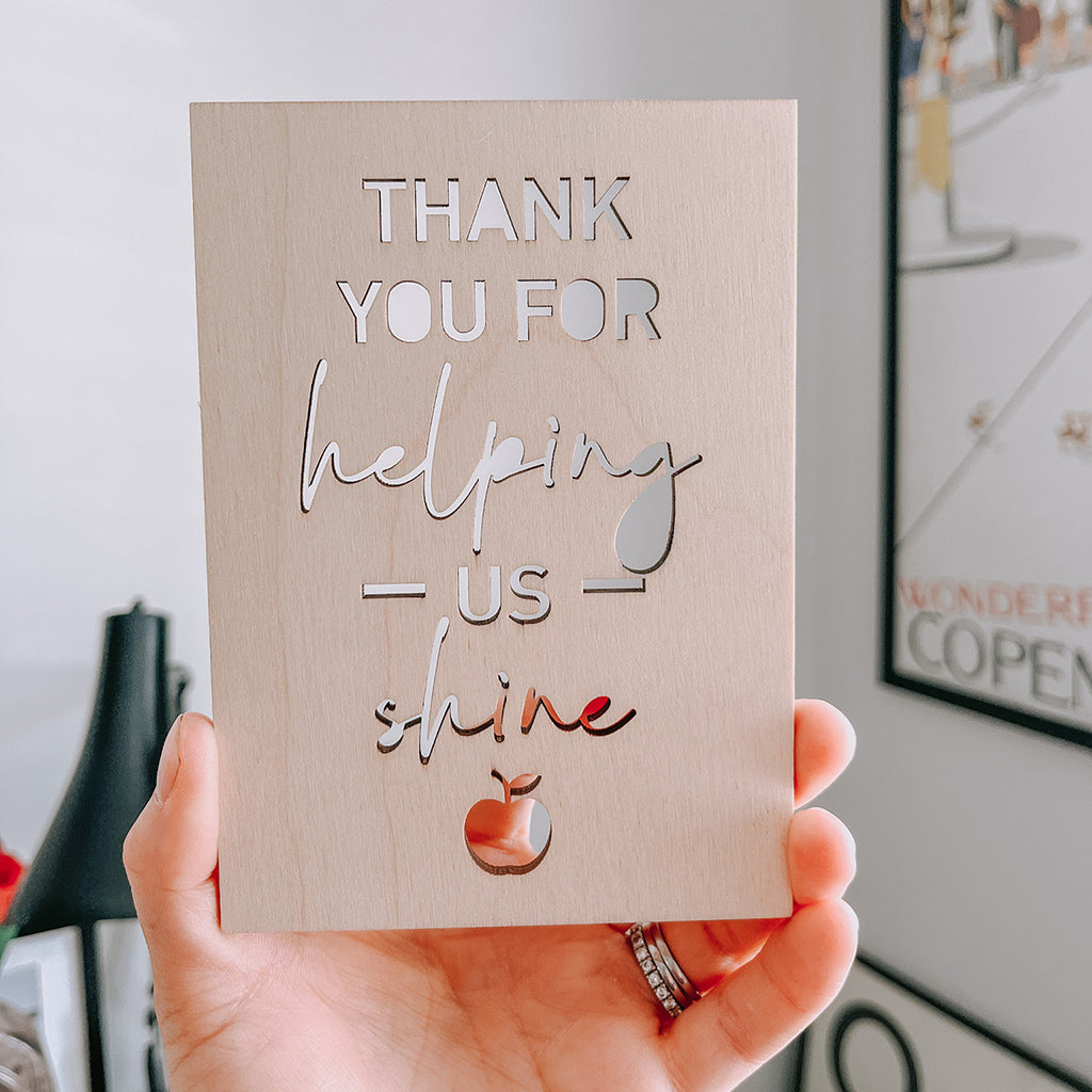 Thank You for Helping Us Shine Postcard Personalised