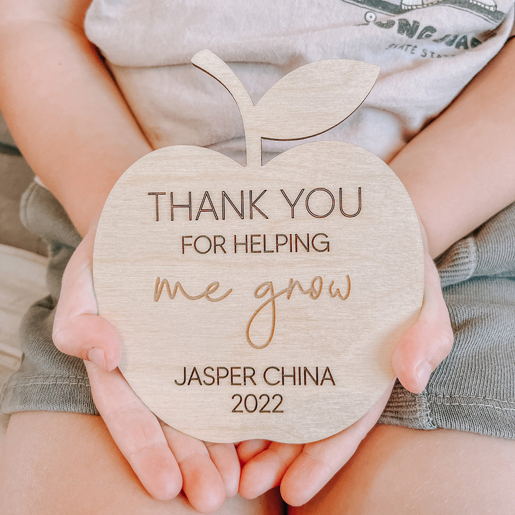 Helping Me Grow Apple Personalised Gift
