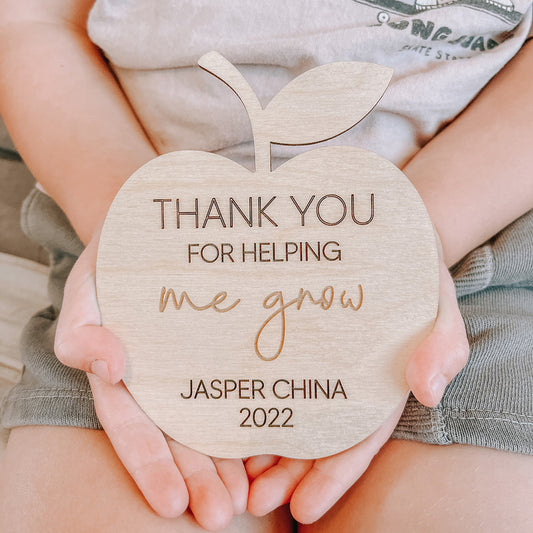 Helping Me Grow Apple Personalised Gift
