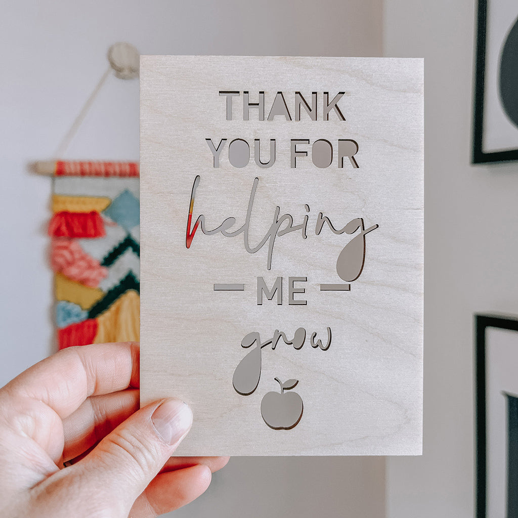 Thank You for Helping Me Grow Postcard Personalised