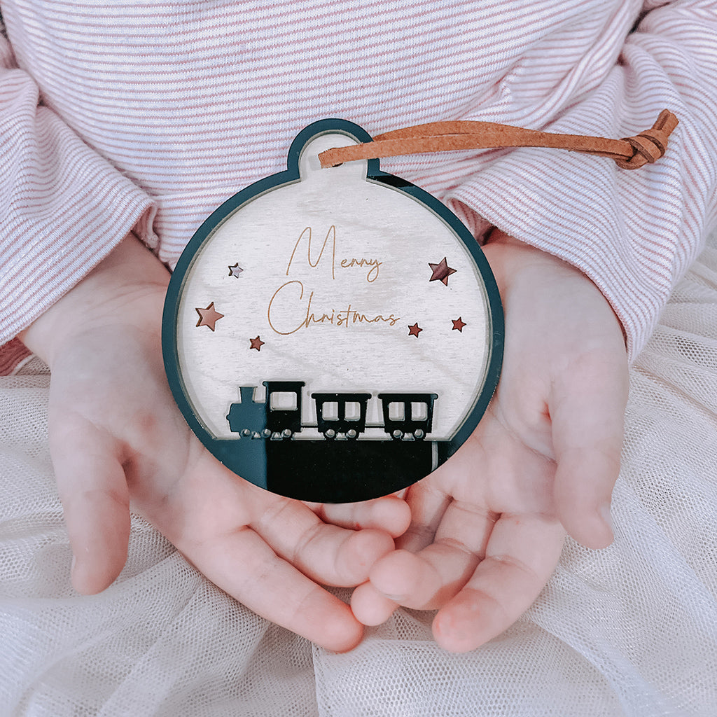 Train Merry Christmas Bauble
