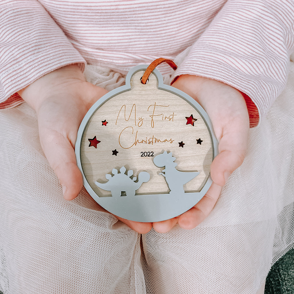 Dinosaur First Christmas Bauble