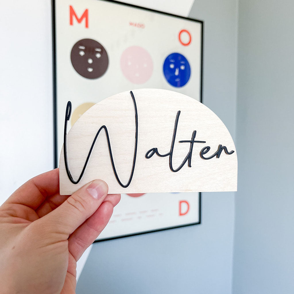 Half Moon Name Plaque