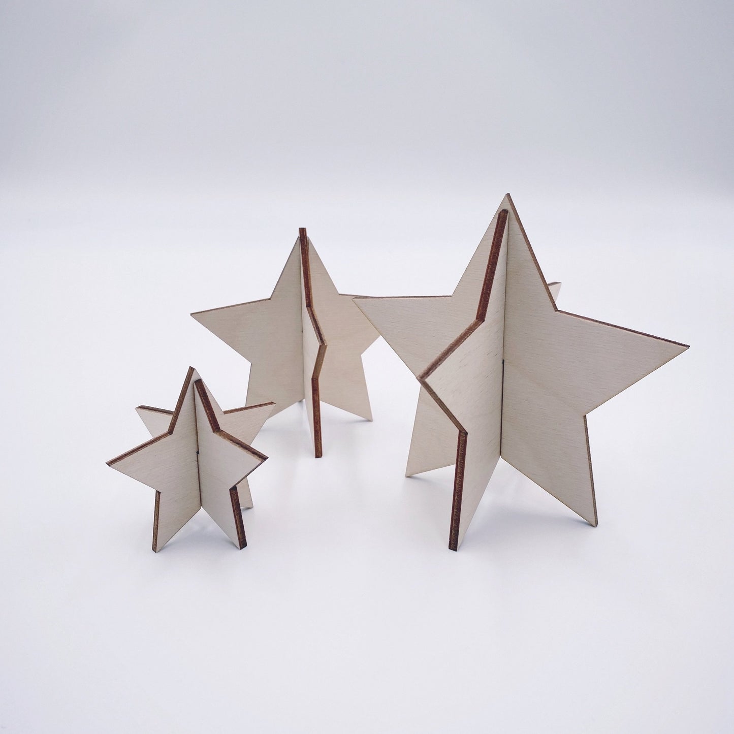 Mini 3D Stars | Scandi-Style Wooden Christmas Decorations