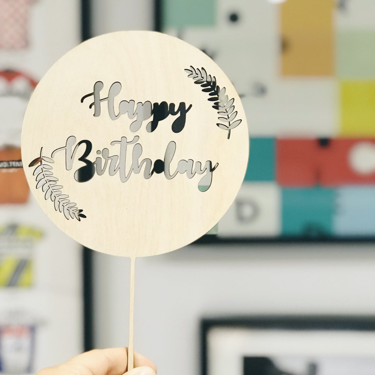 Happy Birthday Cake Topper | Laser Cut Wooden Cake Topper