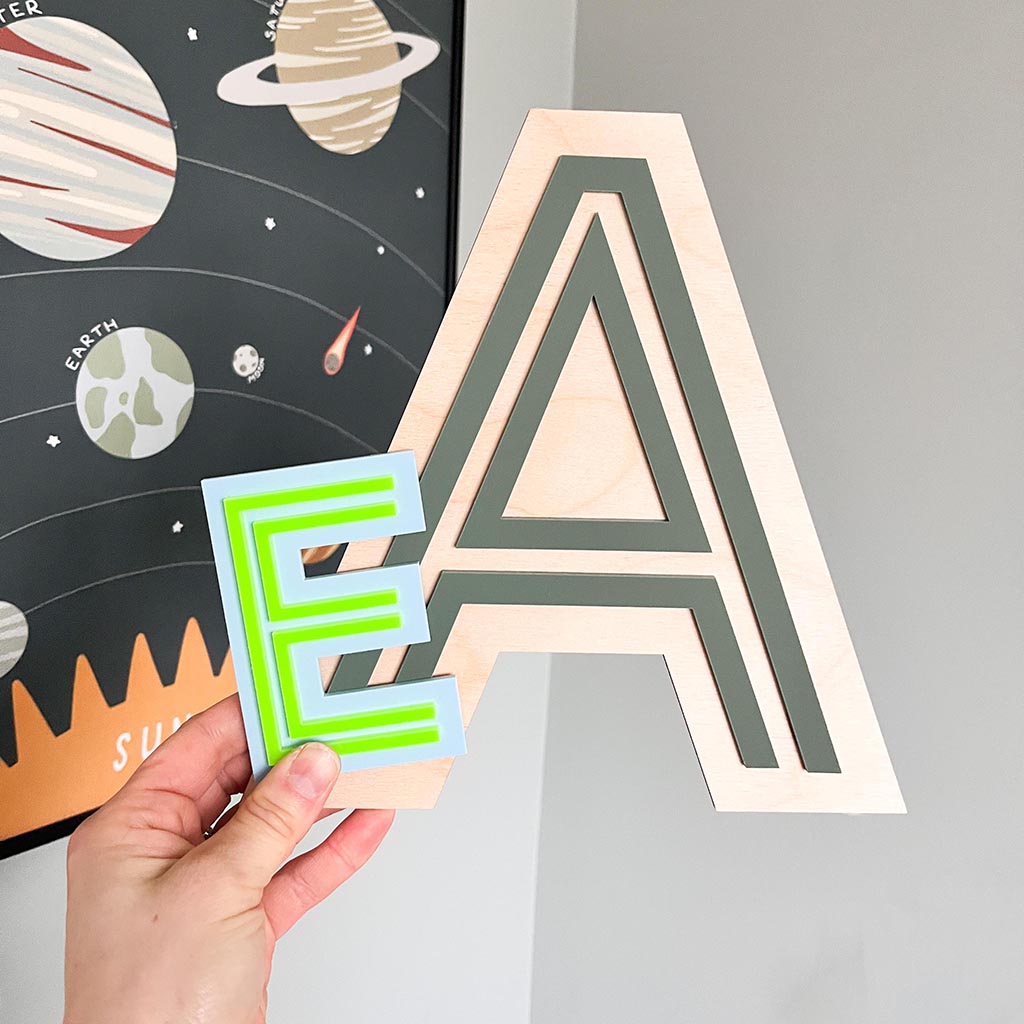 Pinstriped Letters