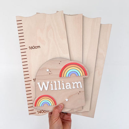Personalised Height Chart - Rainbow