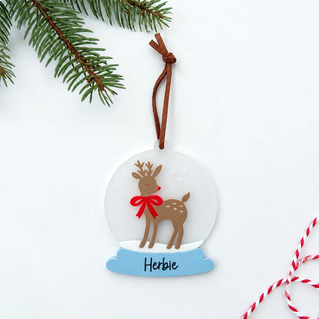 Snow Globe Reindeer Bauble