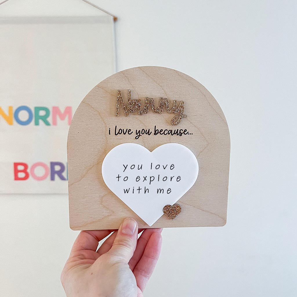 I Love You Because Personalised Heart Message Board