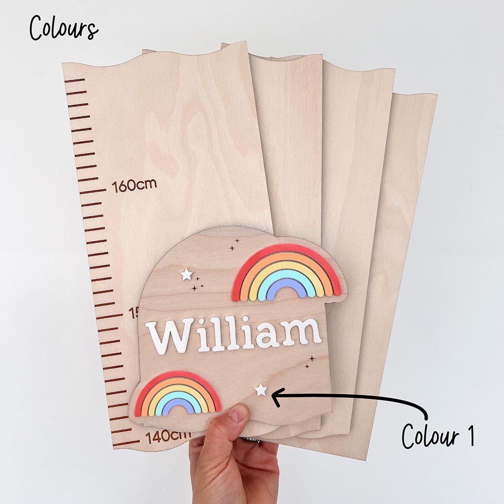 Personalised Height Chart - Rainbow