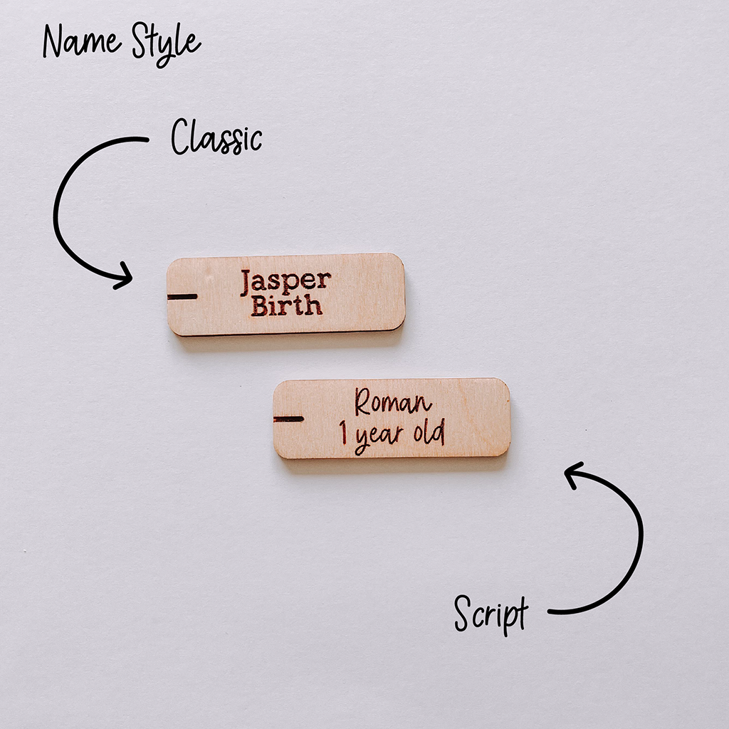Growth Chart Markers -  Rectangle With Name