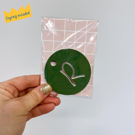 R Triple Layered Keyring