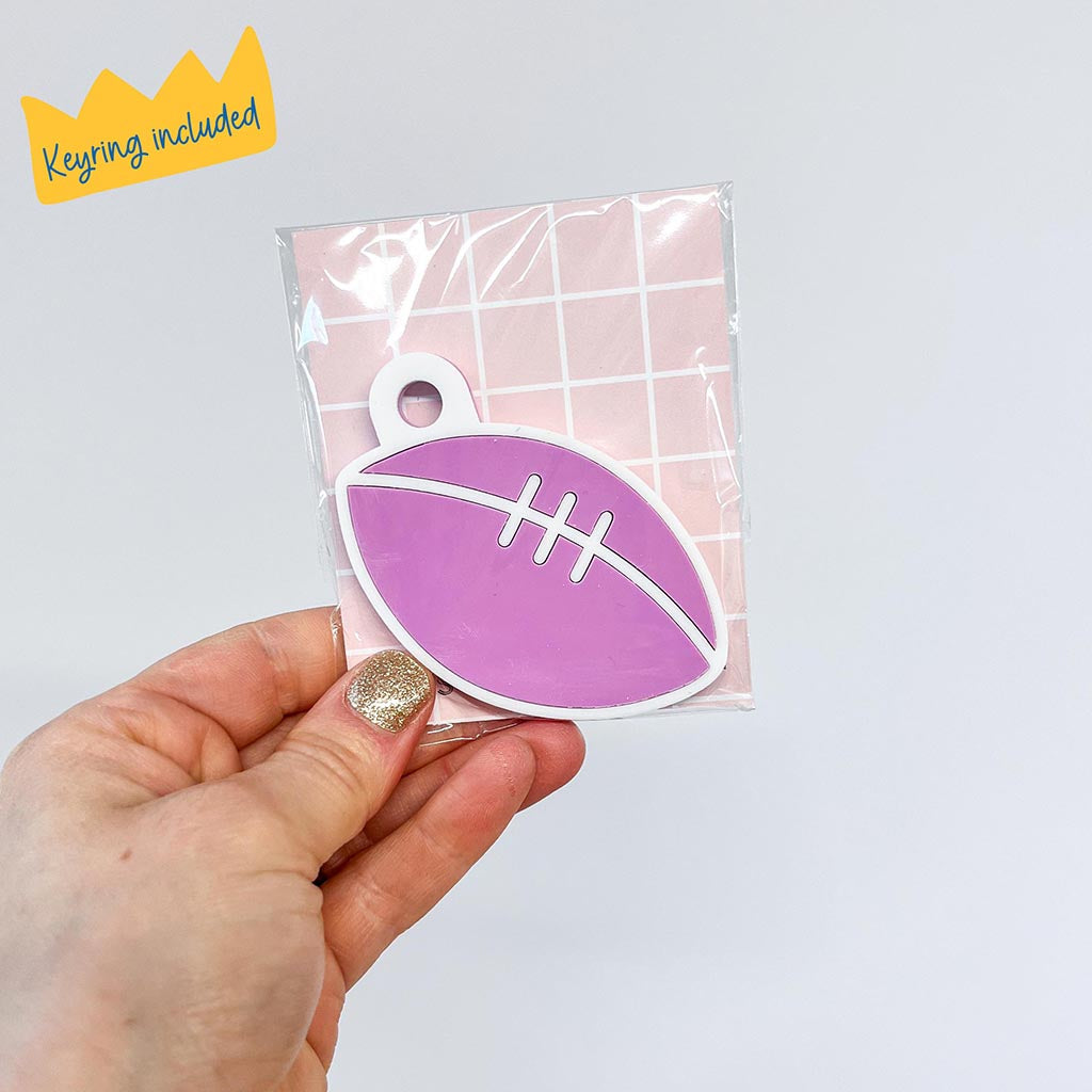 Rugby Ball Triple Layered Keyring