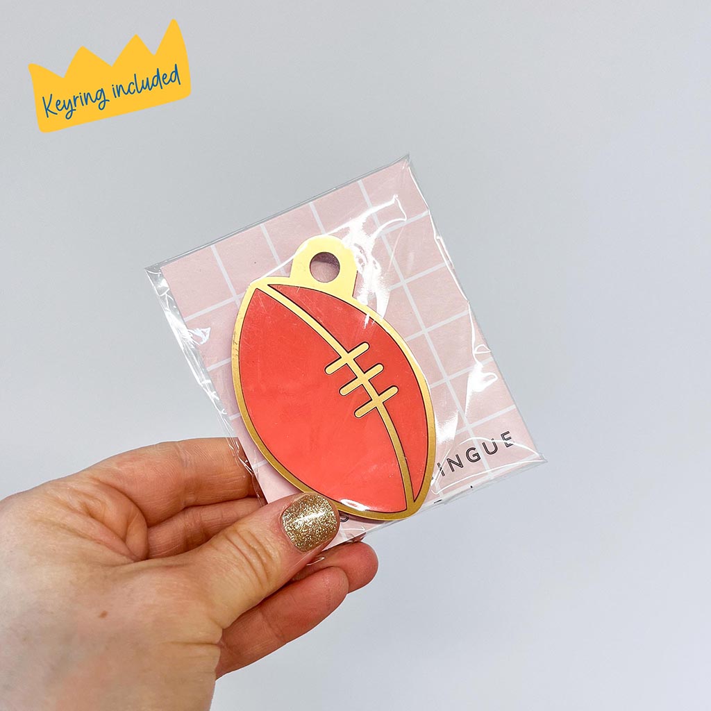 Rugby Ball Triple Layered Keyring