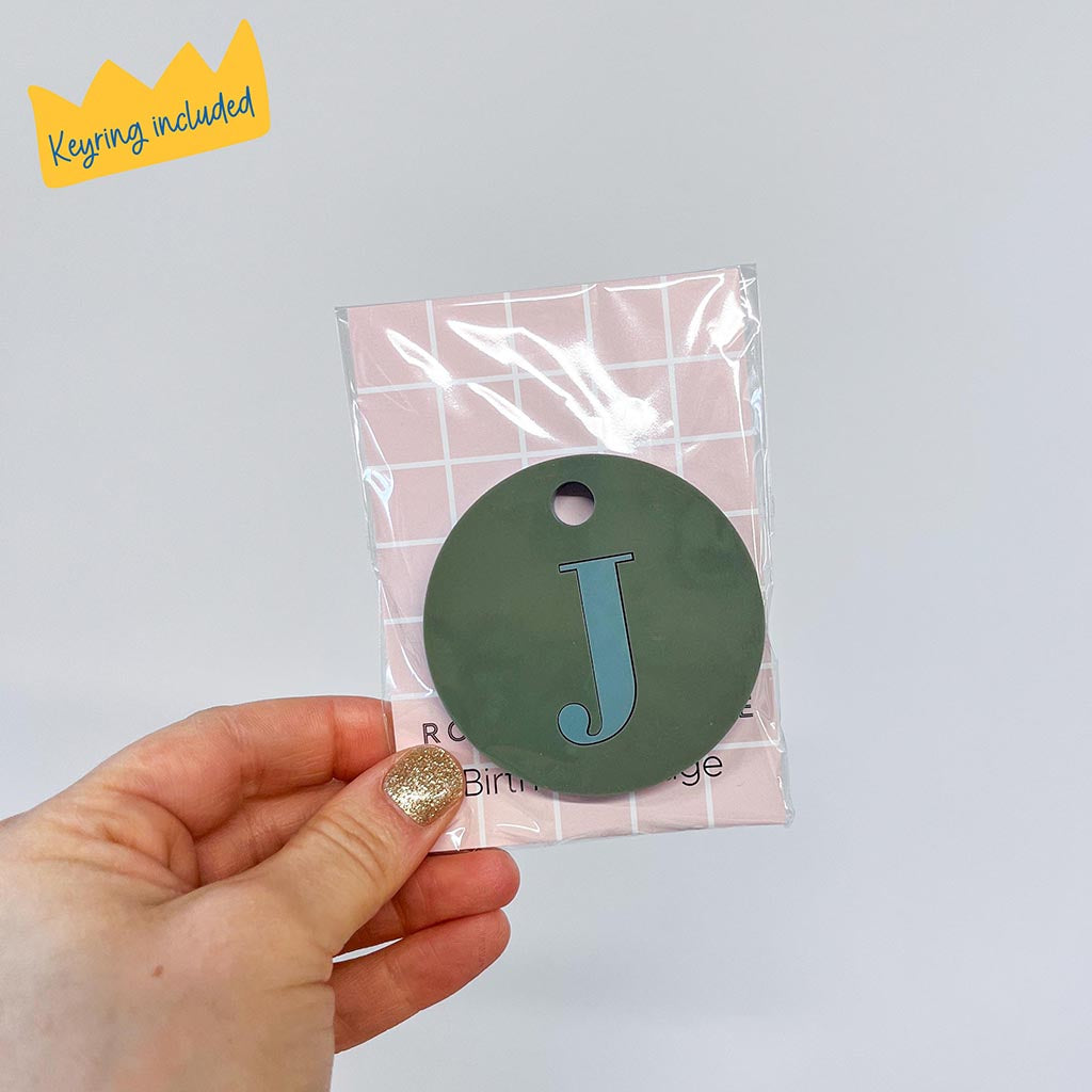 J Triple Layered Keyring