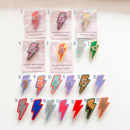 Birthday Badges Lightening