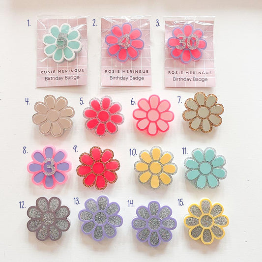 Birthday Badges Flower