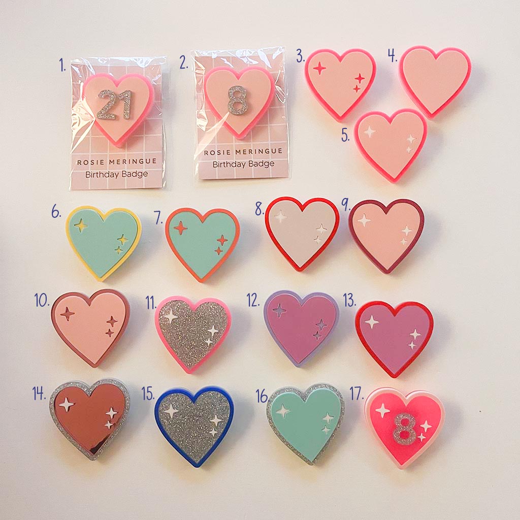 Birthday Badges Heart