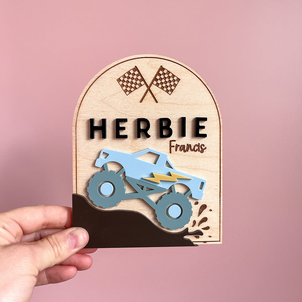 Monster Truck Name Plaque