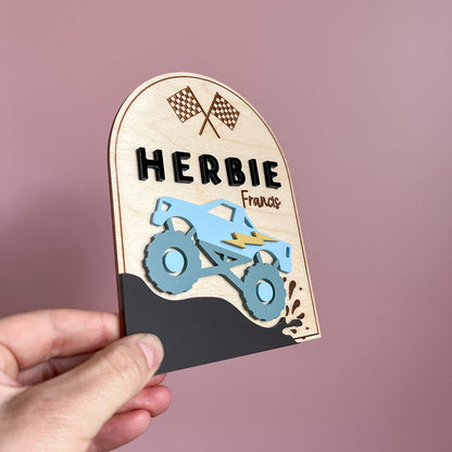 Monster Truck Name Plaque