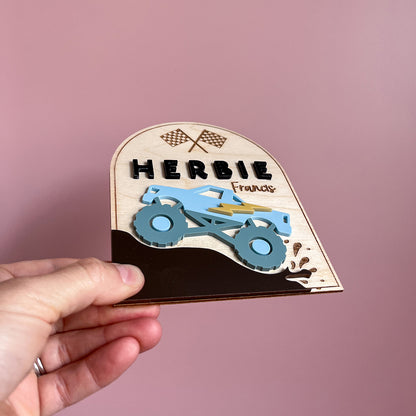 Monster Truck Name Plaque