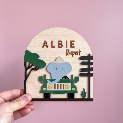 Elephant Name Plaque