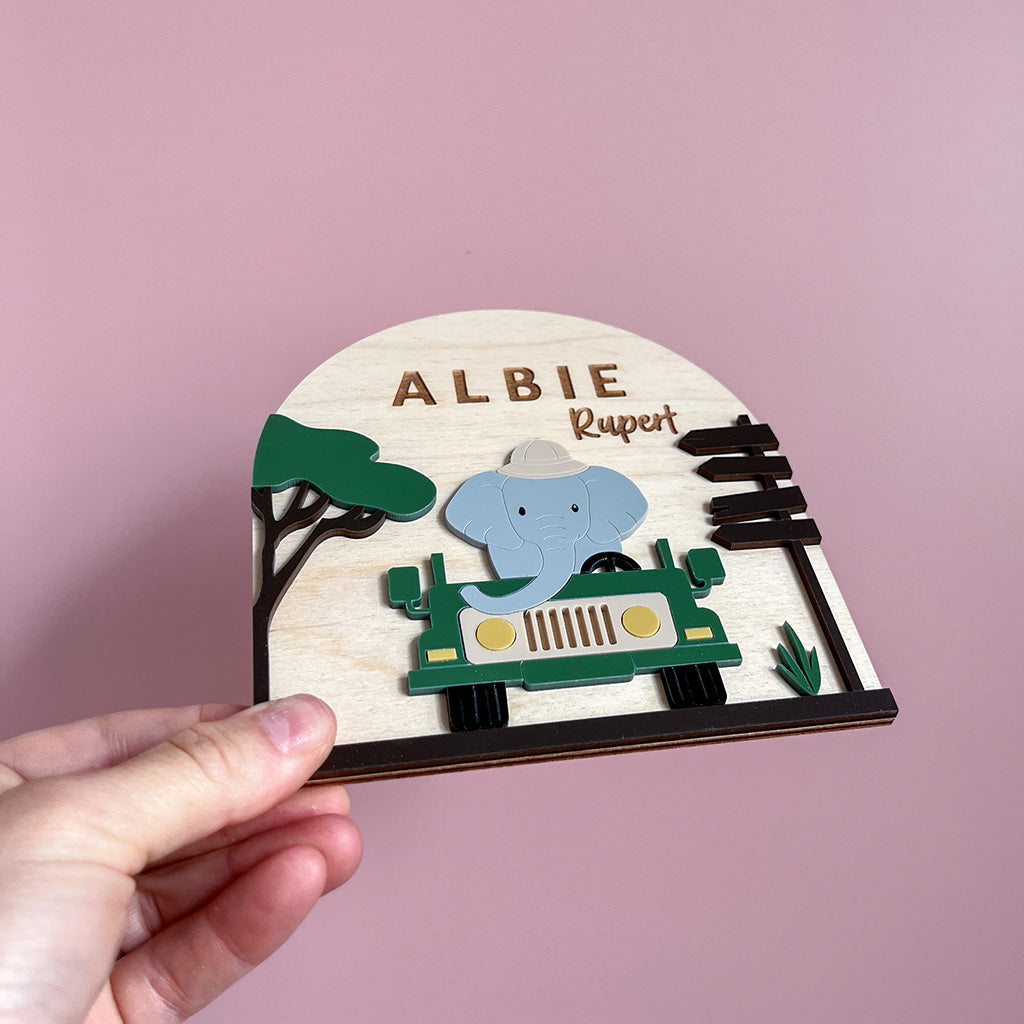 Elephant Name Plaque