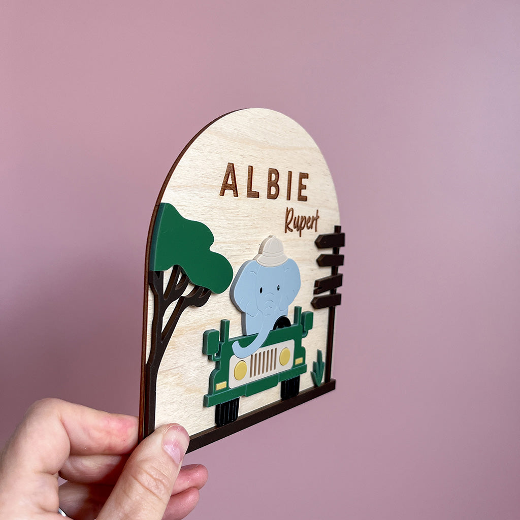 Elephant Name Plaque