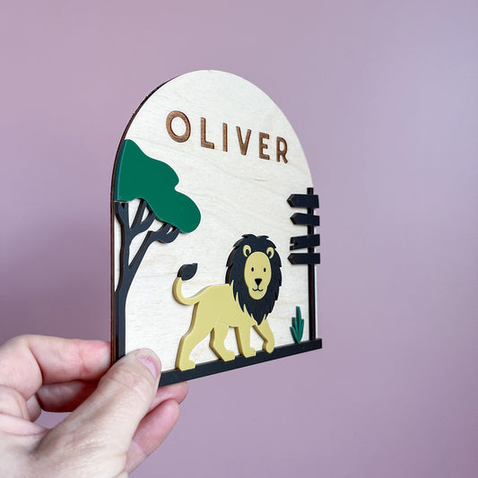 Lion Name Plaque