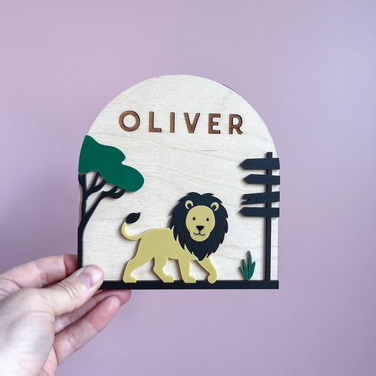 Lion Name Plaque