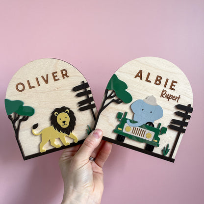 Elephant Name Plaque