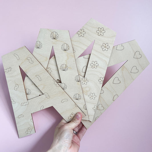 Decorative Wooden Shell Letters