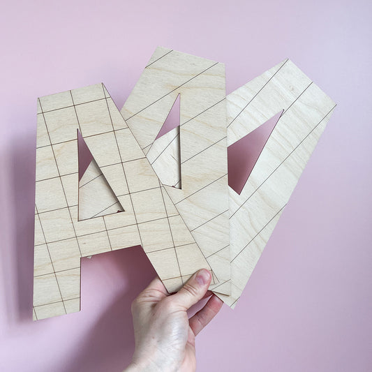 Decorative Wooden Vertical Striped Letters