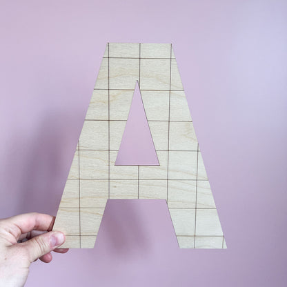 Decorative Wooden Checked Letters