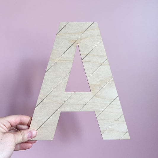 Decorative Wooden Diagonal Striped Letters