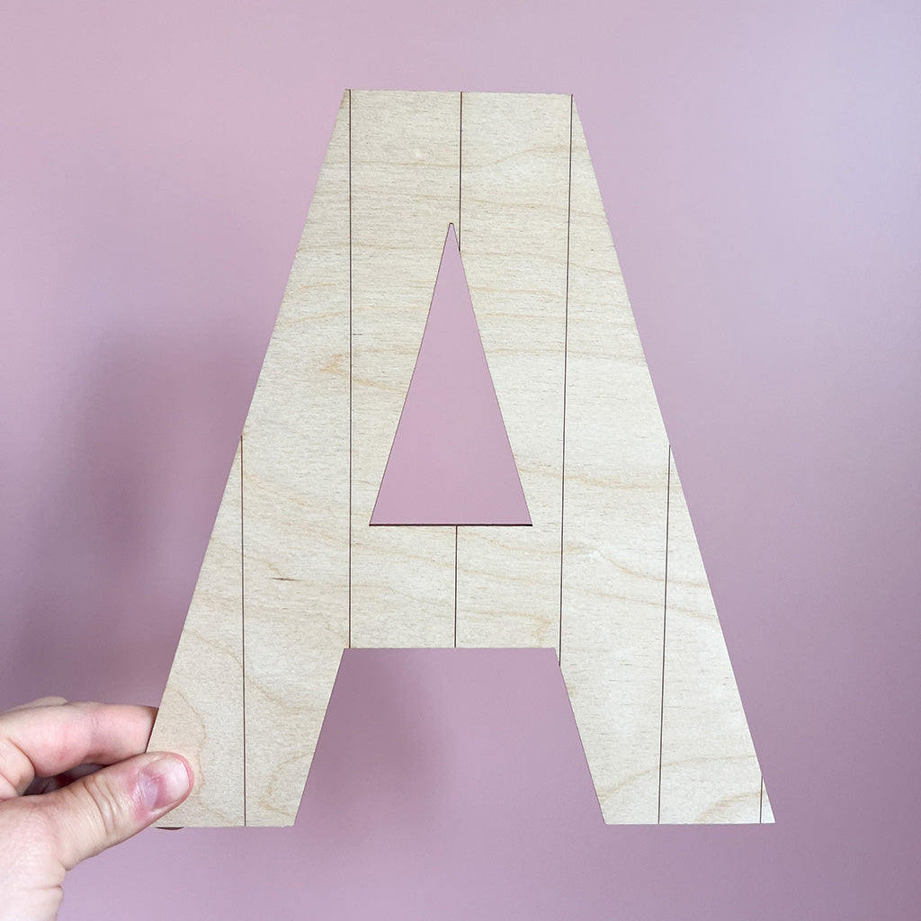 Decorative Wooden Vertical Striped Letters
