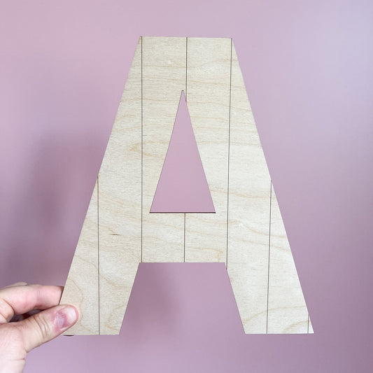 Decorative Wooden Vertical Striped Letters