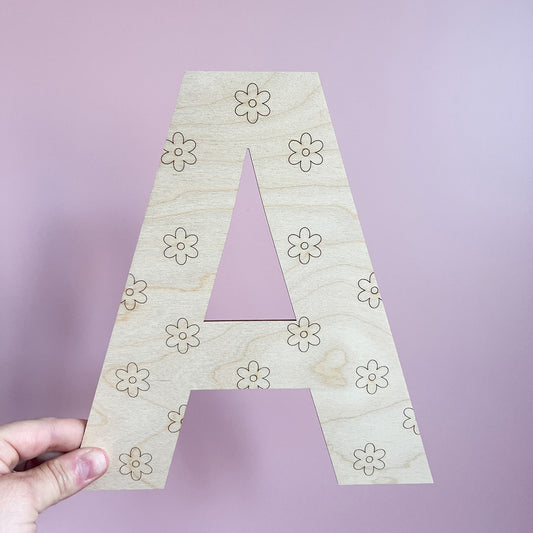 Decorative Wooden Flower Letters