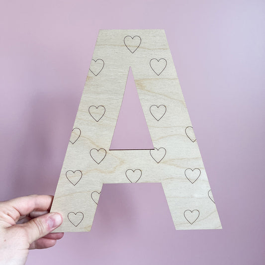 Decorative Wooden Heart Letters