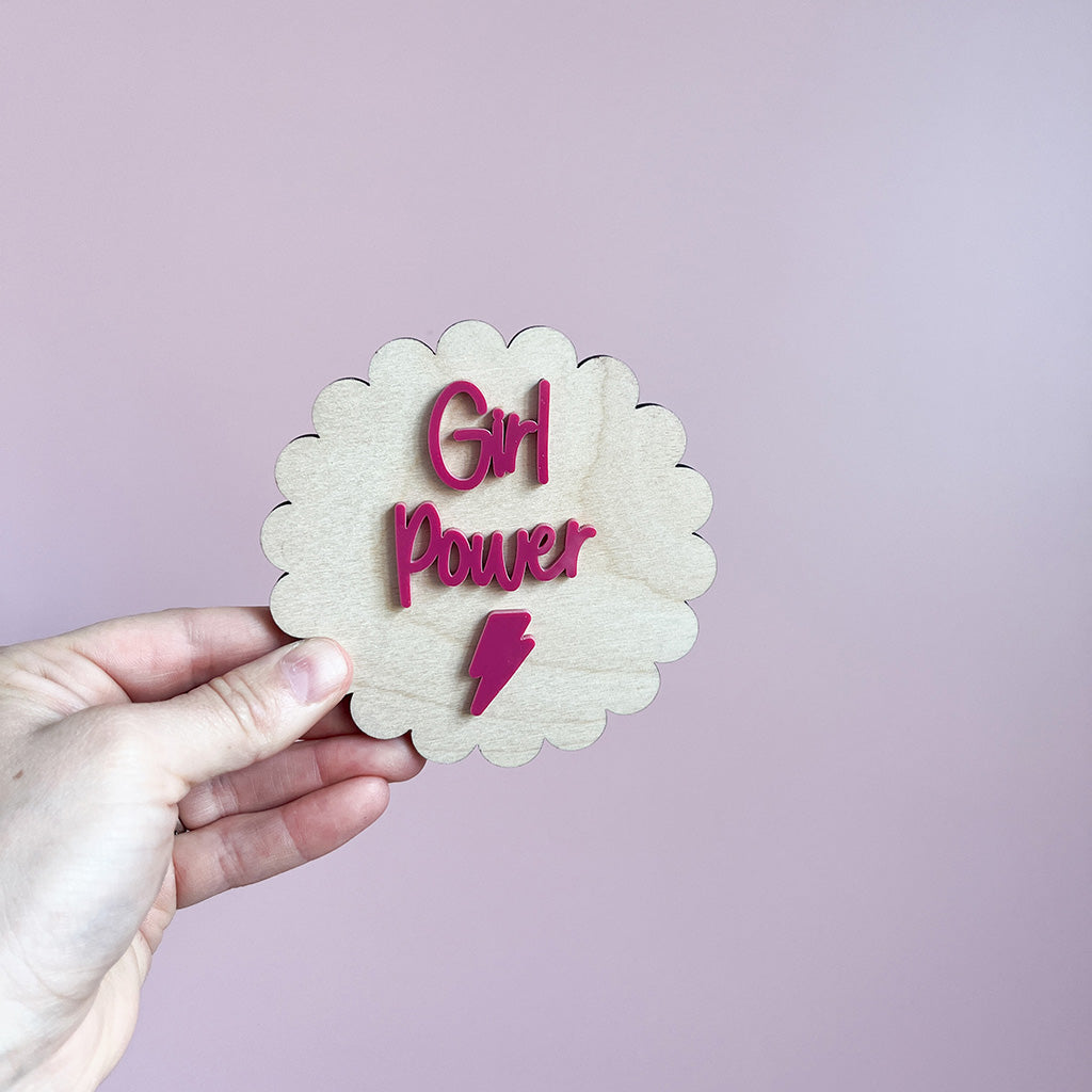 Scalloped Girl Power Wall Sign