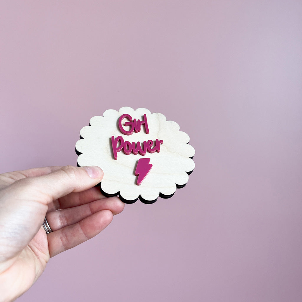 Scalloped Girl Power Wall Sign