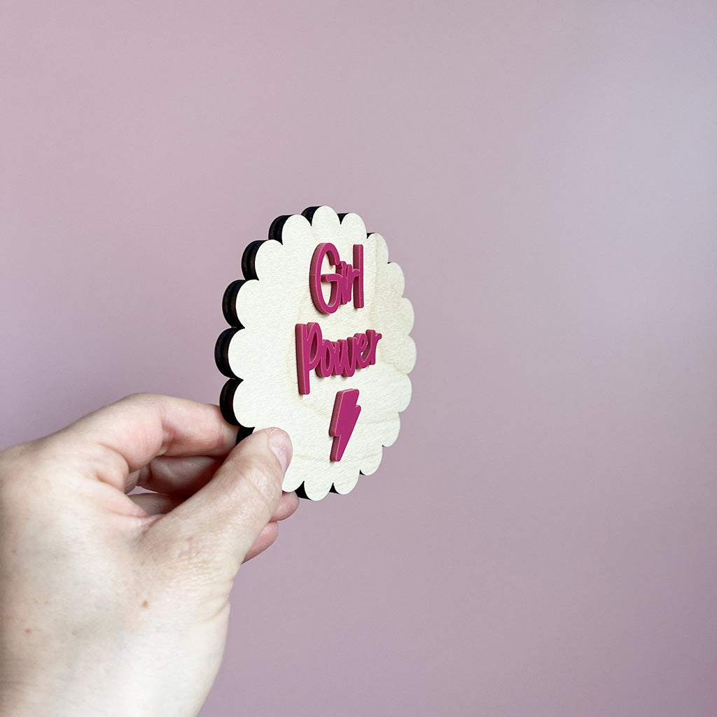Scalloped Girl Power Wall Sign
