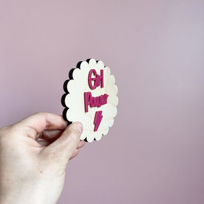 Scalloped Girl Power Wall Sign