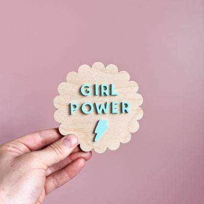 Scalloped Girl Power Wall Sign