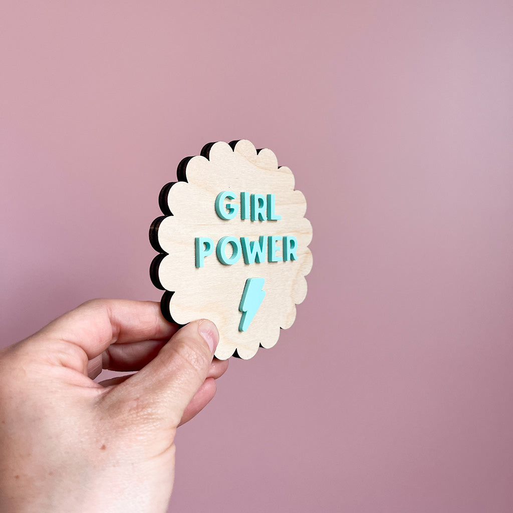 Scalloped Girl Power Wall Sign