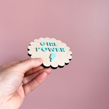 Scalloped Girl Power Wall Sign