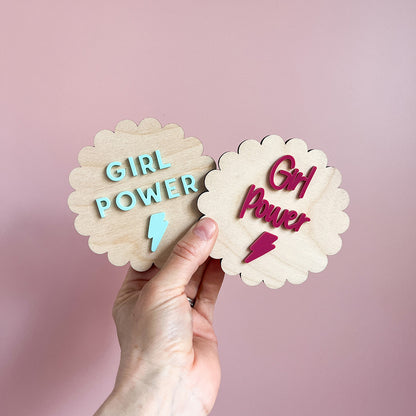 Scalloped Girl Power Wall Sign