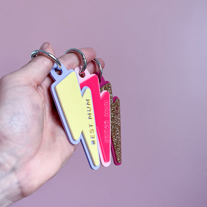 Supermum Personalised Lightening Keyring