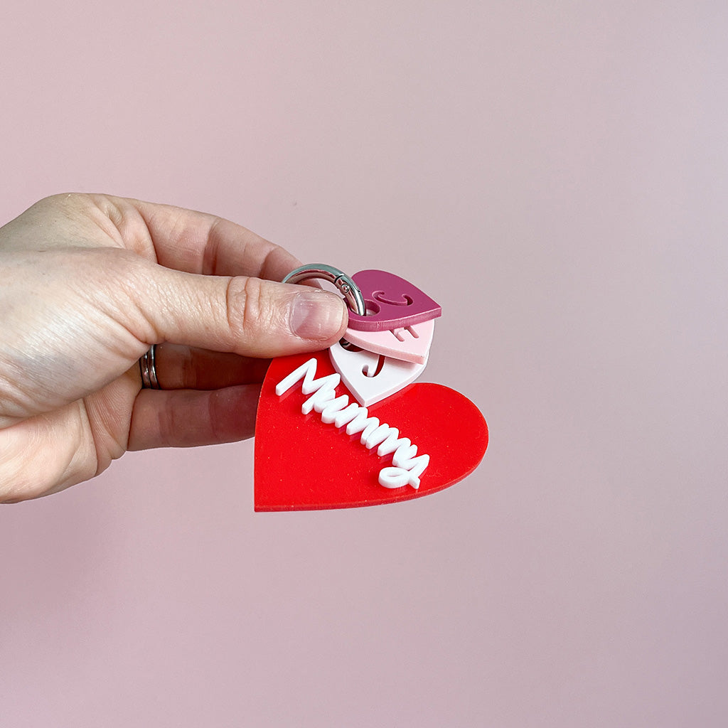 Family Heart Keyring